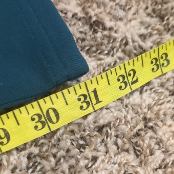 Figs Yola with Yoga waistband teal tall skinny fit straight leg scrub pants - Picture 12 of 14